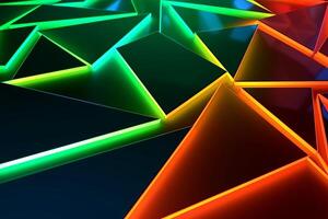 Sleek Modern Geometric Glowing Shapes Outline Background Generative AI photo