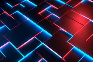 Sleek Modern Geometric Glowing Shapes Outline Background Generative AI photo