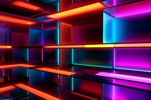 Sleek Modern Geometric Glowing Shapes Outline Background photo