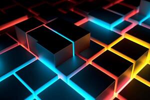 Sleek Modern Geometric Glowing Shapes Outline Background photo