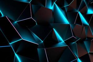 Sleek Modern Geometric Glowing Shapes Outline Background Generative AI photo