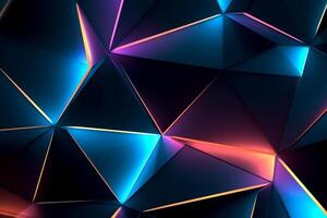 Sleek Modern Geometric Glowing Shapes Outline Background photo