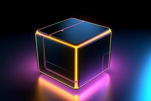 Sleek Modern Geometric Glowing Shapes Outline Background photo