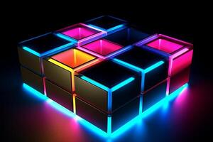 Sleek Modern Geometric Glowing Shapes Outline Background photo