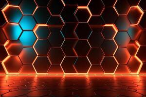 Sleek Modern Geometric Glowing Shapes Outline Background photo