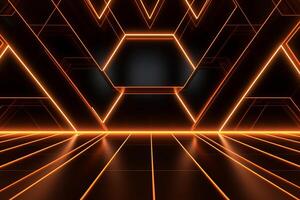 Sleek Modern Geometric Glowing Shapes Outline Background photo
