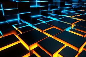 Sleek Modern Geometric Glowing Shapes Outline Background photo