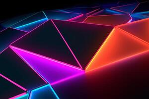 Sleek Modern Geometric Glowing Shapes Outline Background photo