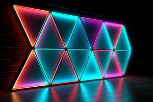 Sleek Modern Geometric Glowing Shapes Outline Background photo