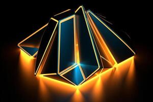 Sleek Modern Geometric Glowing Shapes Outline Background photo