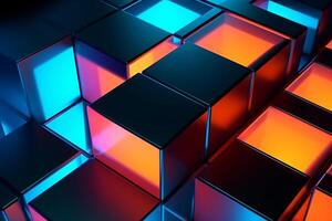 Sleek Modern Geometric Glowing Shapes Outline Background photo