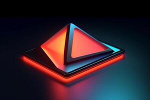 Sleek Modern Geometric Glowing Shapes Outline Background photo