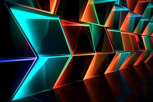 Sleek Modern Geometric Glowing Shapes Outline Background photo