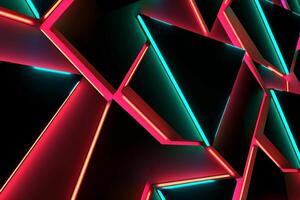 Sleek Modern Geometric Glowing Shapes Outline Background Generative AI photo