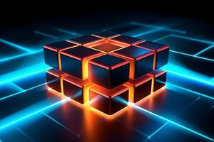 Sleek Modern Geometric Glowing Shapes Outline Background photo