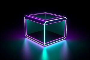 Sleek Modern Geometric Glowing Shapes Outline Background Generative AI photo