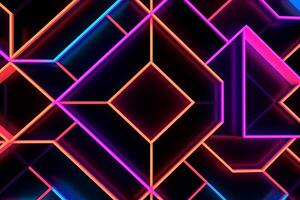 Sleek Modern Geometric Glowing Shapes Outline Background Generative AI photo