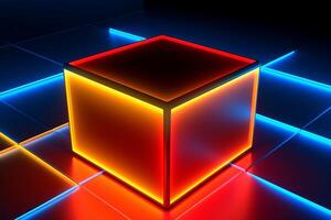 Sleek Modern Geometric Glowing Shapes Outline Background photo