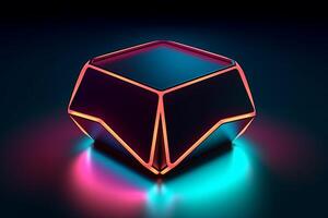 Sleek Modern Geometric Glowing Shapes Outline Background photo