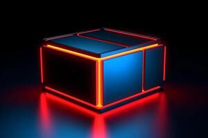 Sleek Modern Geometric Glowing Shapes Outline Background photo
