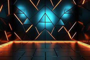 Sleek Modern Geometric Glowing Shapes Outline Background photo
