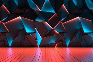 Sleek Modern Geometric Glowing Shapes Outline Background Generative AI photo