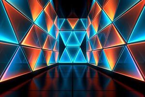 Sleek Modern Geometric Glowing Shapes Outline Background photo