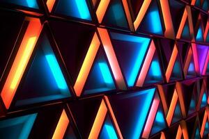 Sleek Modern Geometric Glowing Shapes Outline Background Generative AI photo