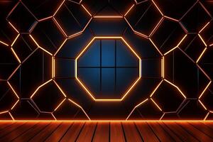 Sleek Modern Geometric Glowing Shapes Outline Background photo