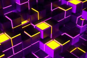 Sleek Modern Geometric Glowing Shapes Outline Background Generative AI photo