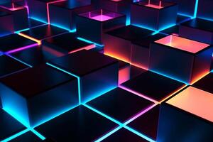 Sleek Modern Geometric Glowing Shapes Outline Background photo