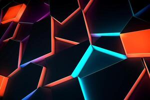 Sleek Modern Geometric Glowing Shapes Outline Background photo
