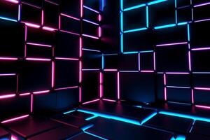 Sleek Modern Geometric Glowing Shapes Outline Background Generative AI photo