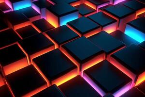 Sleek Modern Geometric Glowing Shapes Outline Background Generative AI photo