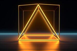 Sleek Modern Geometric Glowing Shapes Outline Background photo