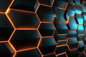 Sleek Modern Geometric Glowing Shapes Outline Background photo