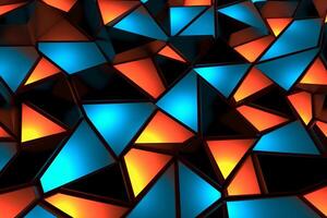 Sleek Modern Geometric Glowing Shapes Outline Background Generative AI photo