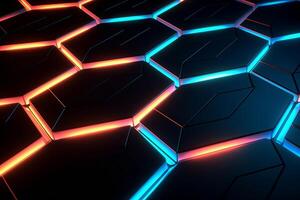 Sleek Modern Geometric Glowing Shapes Outline Background photo