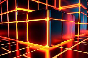 Sleek Modern Geometric Glowing Shapes Outline Background photo