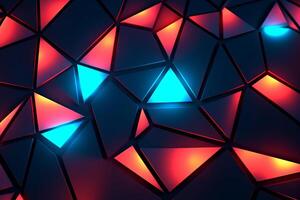 Sleek Modern Geometric Glowing Shapes Outline Background Generative AI photo