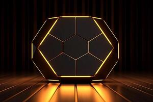 Sleek Modern Geometric Glowing Shapes Outline Background Generative AI photo