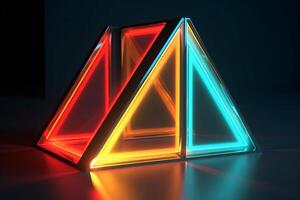 Sleek Modern Geometric Glowing Shapes Outline Background photo