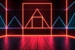 Sleek Modern Geometric Glowing Shapes Outline Background Generative AI photo