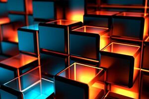 Sleek Modern Geometric Glowing Shapes Outline Background photo