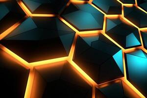Sleek Modern Geometric Glowing Shapes Outline Background photo
