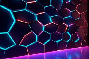 Sleek Modern Geometric Glowing Shapes Outline Background photo