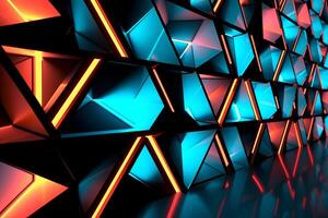 Sleek Modern Geometric Glowing Shapes Outline Background photo