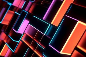 Sleek Modern Geometric Glowing Shapes Outline Background photo