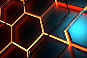 Sleek Modern Geometric Glowing Shapes Outline Background photo
