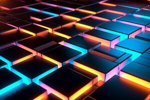 Sleek Modern Geometric Glowing Shapes Outline Background photo